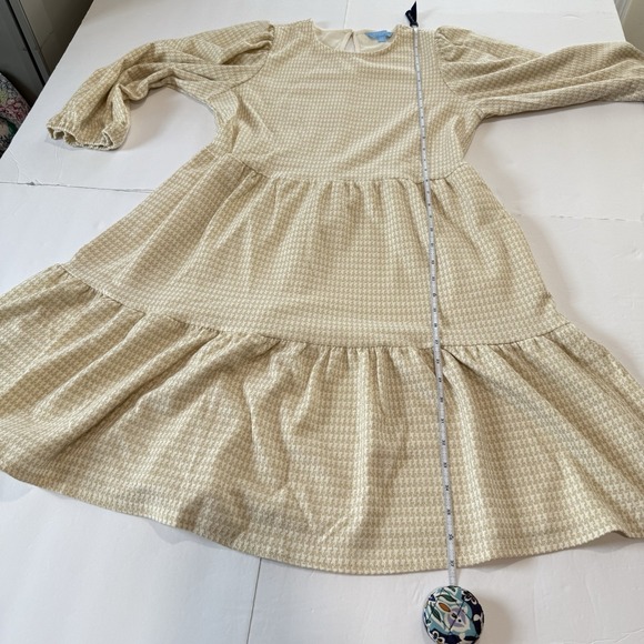 NWT Draper James Neutral Houndstooth 3/4 Sleeve Tiered‎ Pockets Skater Dress XXL - Picture 11 of 12